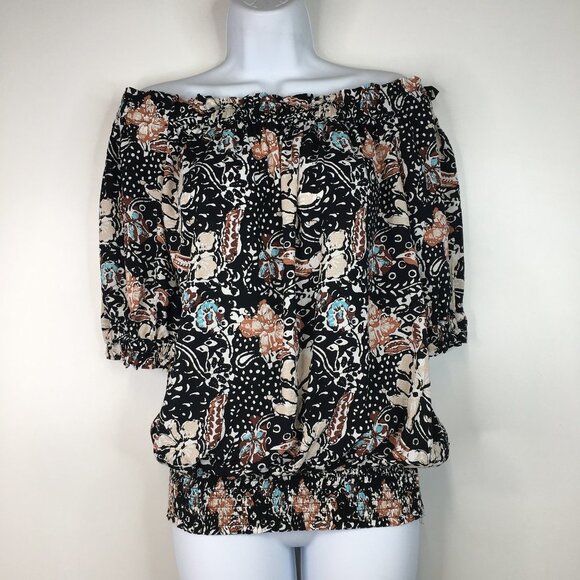 Ann Taylor Factory Off The Shoulder Floral Top Size L - Picture 1 of 11